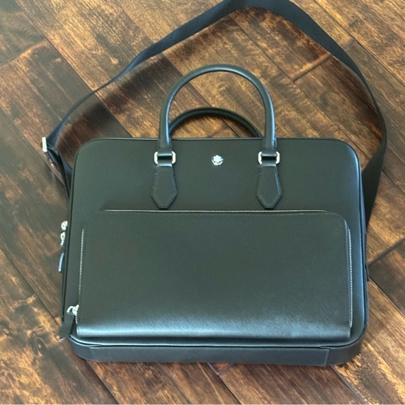 MONTBLANC SARTORIAL BRIEFCASE DOCUMENT BAG SHOULDER STRAP DUST BAG. NWOT - Picture 8 of 14